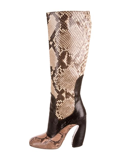 prada stretch bootie|Prada snakeskin boots.